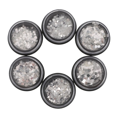 6pz fiocchi argento unghie - argento:,