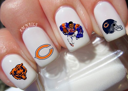 Chicago bears adesivi nail art - chicago,
