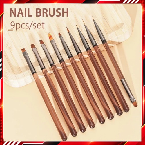 Set pennelli nail - 9, pezzi